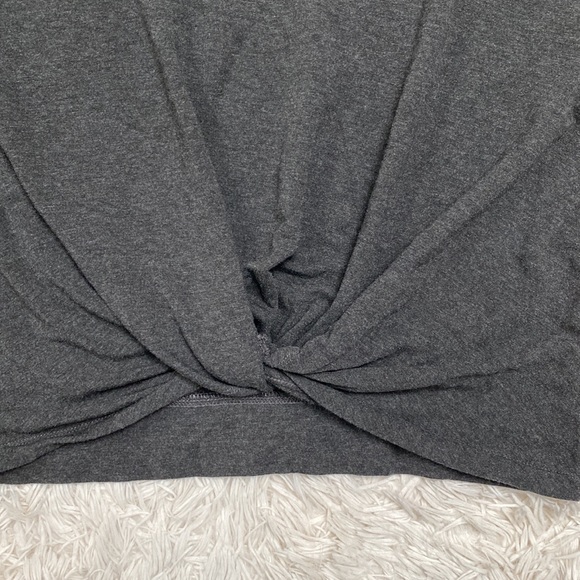 A New Day Twist Hem Sweatshirt 💗 Charcoal Gray - Picture 11 of 15
